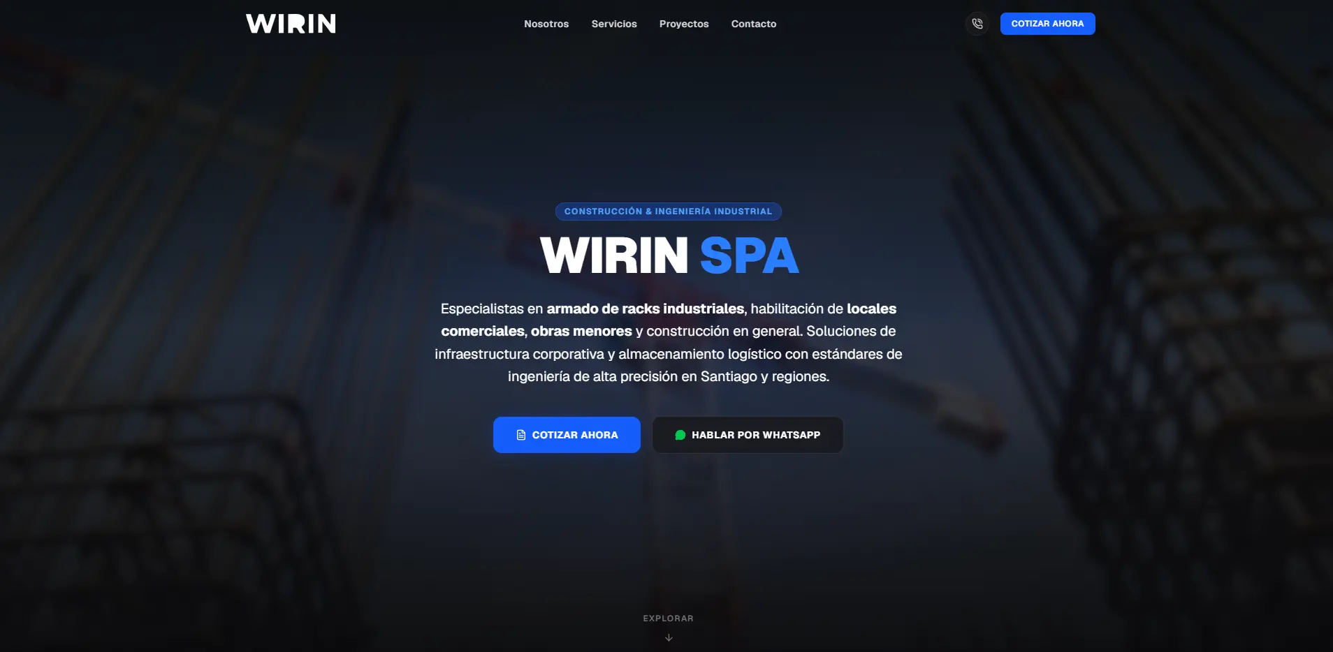Vista del sitio web Wirin SPA - Captura 1
